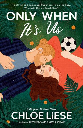 Picture of couple with soccer ball on cover of the book, "Only When It's Us"