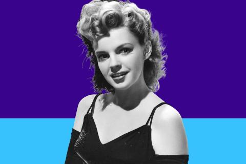 image of Judy Garland on multi-tonal blue backdrop