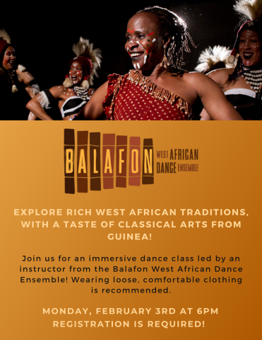 balafon west african dancing class flyer