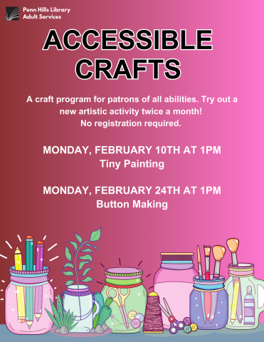 accessible crafts flyer febraury 