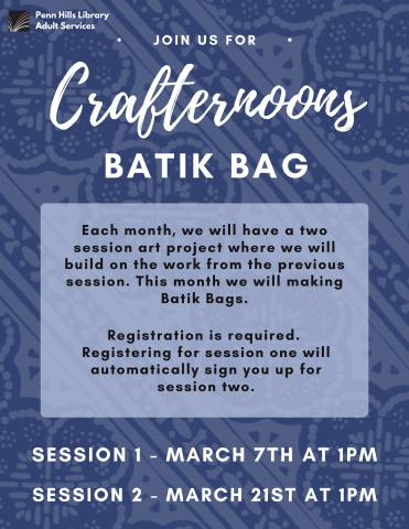 crafternoons: batik bag flyer