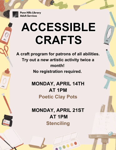 accessible crafts april flyer