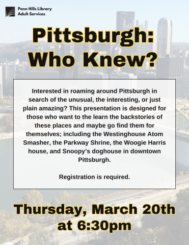 Pittsburgh: Who Knew? flyer