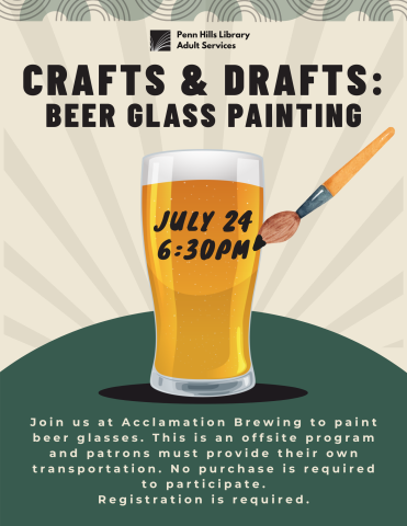 Crafts & Drafts: Beer Glass Painting flyer