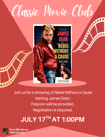 Classic Movie Club: Rebel without a Cause flyer