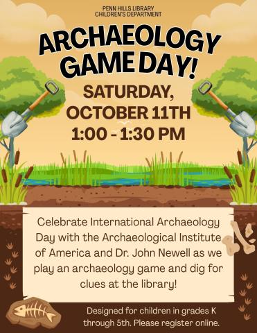 Archaeology Game Day flyer