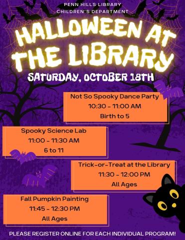 Halloween at the Library flyer
