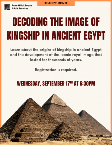 Decoding the Image of Kingship in Ancient Egypt flyer