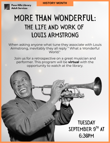 More Than Wonderful: The Life and Work of Louis Armstrong flyer