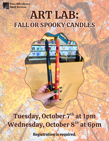 Art Lab: Fall or Spooky Candles flyer