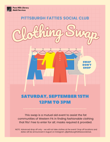 Pittsburgh Fatties Social Club Clothing Swap flyer