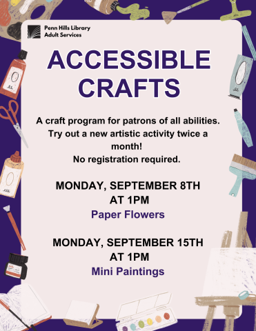 accessible crafts september flyer