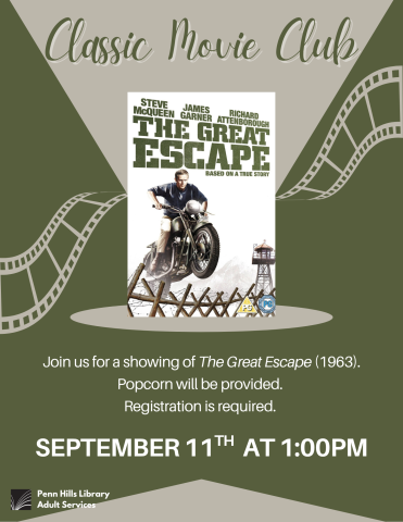 Classic Movie Club: The Great Escape flyer