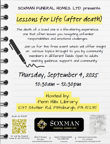 Lessons for Life after Death flyer