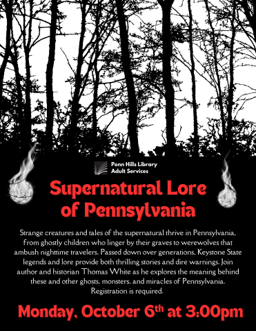Supernatural Lore of Pennsylvania flyer