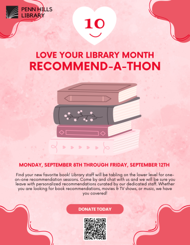 Love Your Library: Recommend-a-thon! flyer