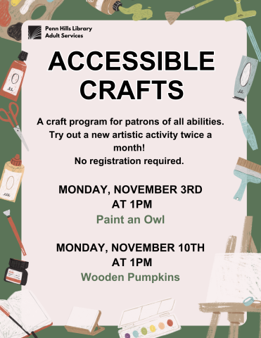 accessible crafts november flyer