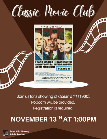 Classic Movie Club: Oceans 11 flyer