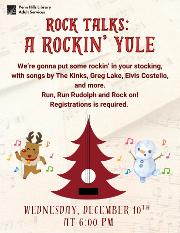 Rock Talks: A Rockin' Yule flyer