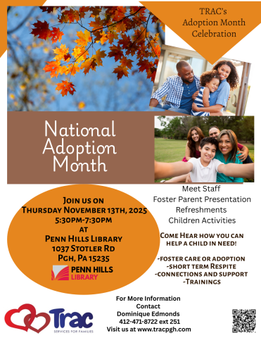 TRAC Adoption Month Celebration flyer