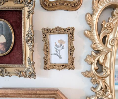Close-up of vintage picture frame
