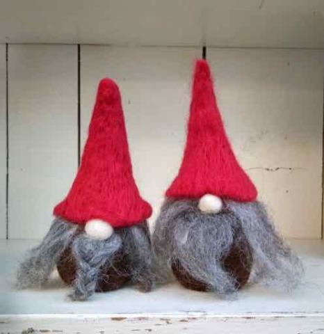 Two needle-felted gnomes
