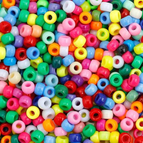 Pile of multicolor plastic beads
