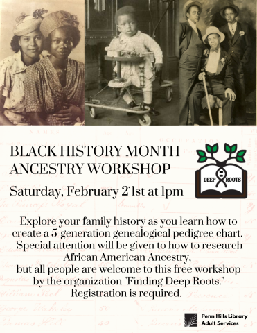 Black History Month Ancestry workshop flyer