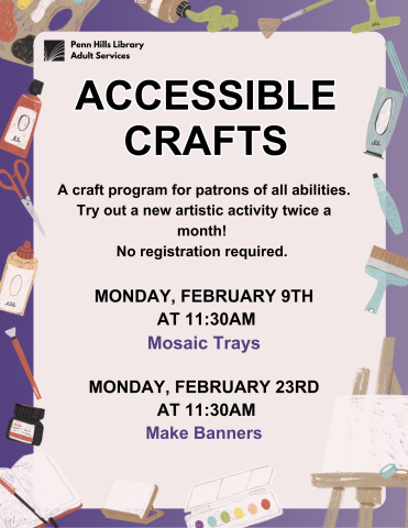 accessible crafts february flyer