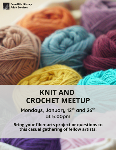 Knit and Crochet Meetup flyer