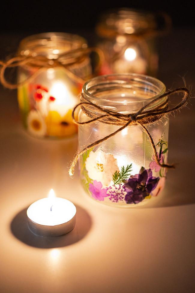 Pressed flower lanterns