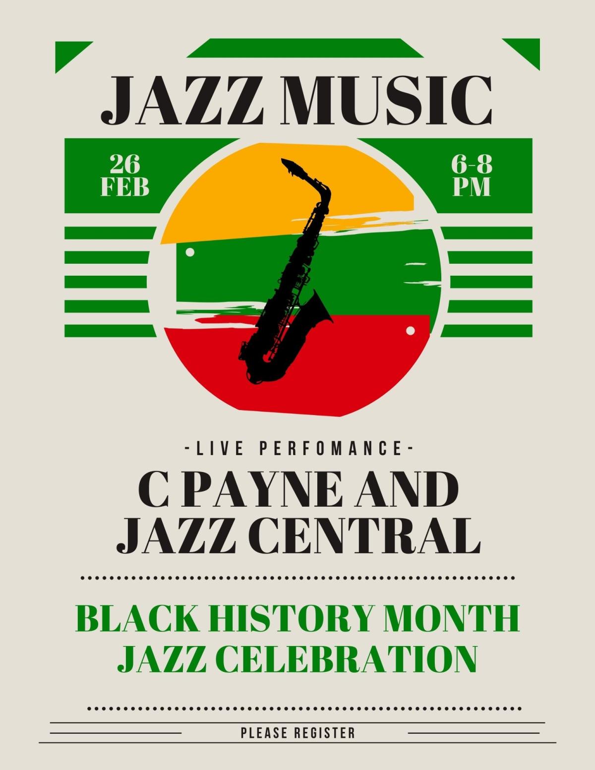 Black History Jazz Celebration Flyer