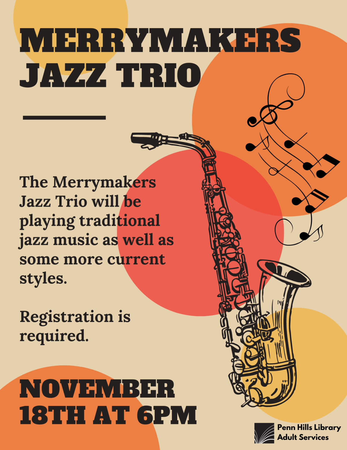 merrymakers jazz trio flyer