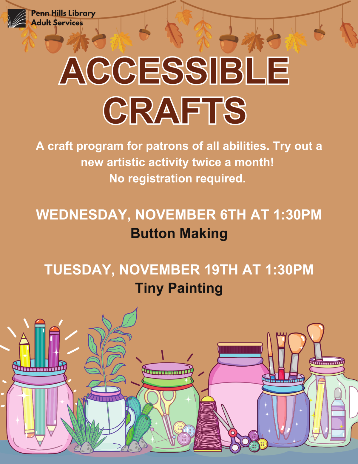 accessible crafts flyer