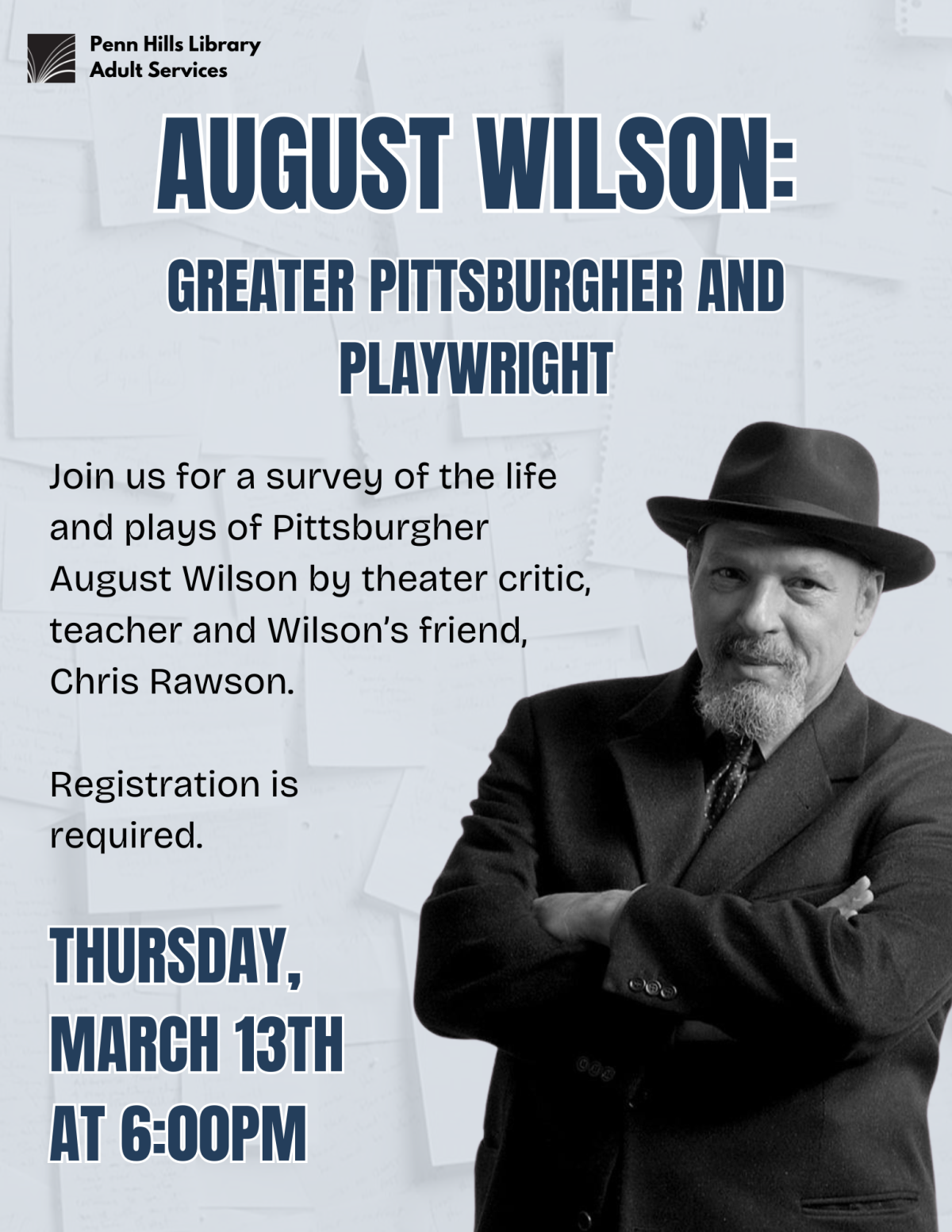 August Wilson: Greater Pittsburgher and Playwright flyer