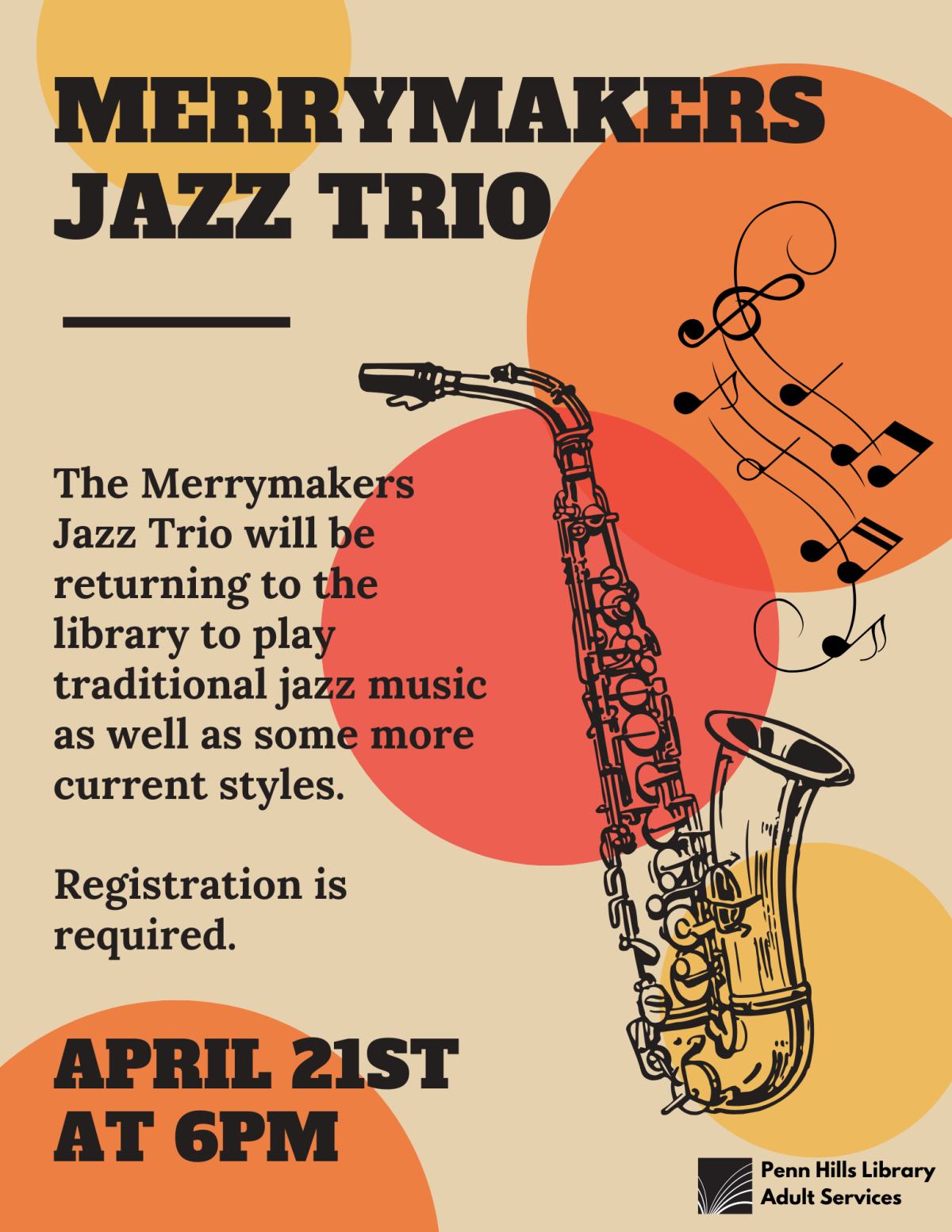 Merrymakers jazz trio flyer