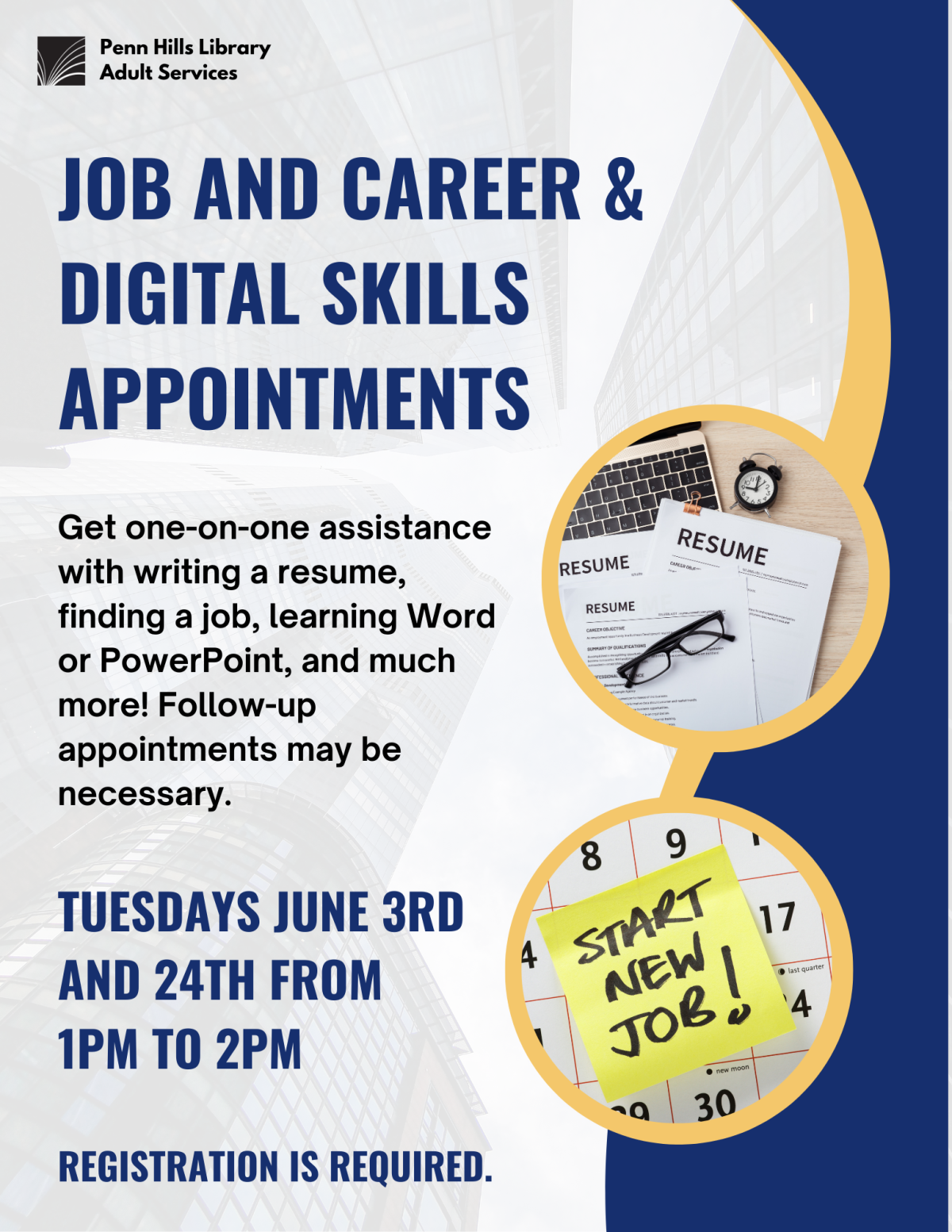 June Job and career & digital skills appointments flyer