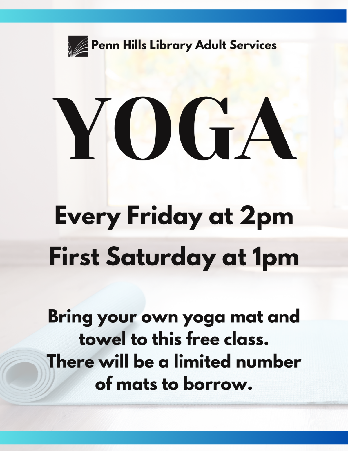 Yoga flyer with yoga mat