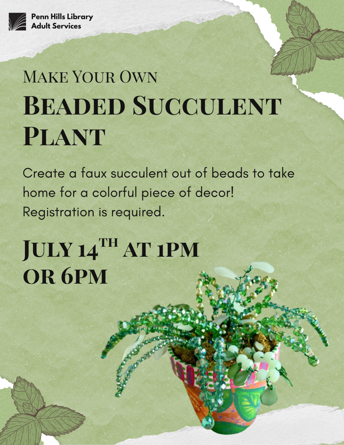 Beaded Succulent Plant flyer