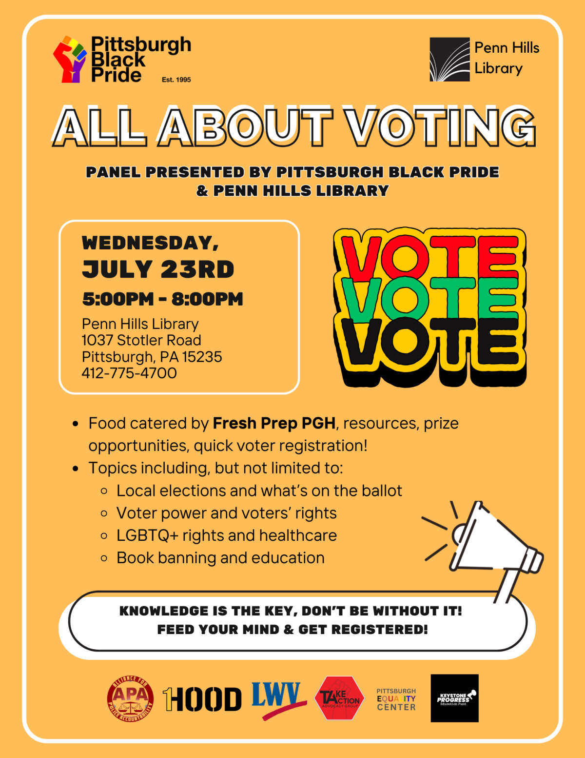All About Voting Panel flyer