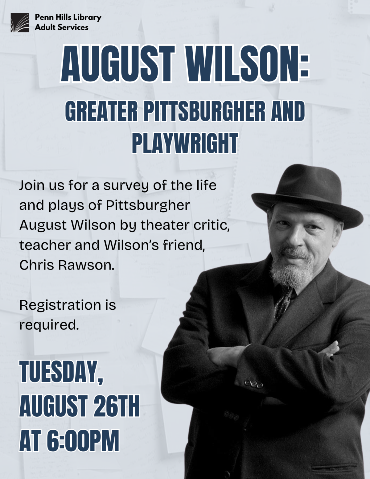 August Wilson: Greater Pittsburgher and Playwright flyer