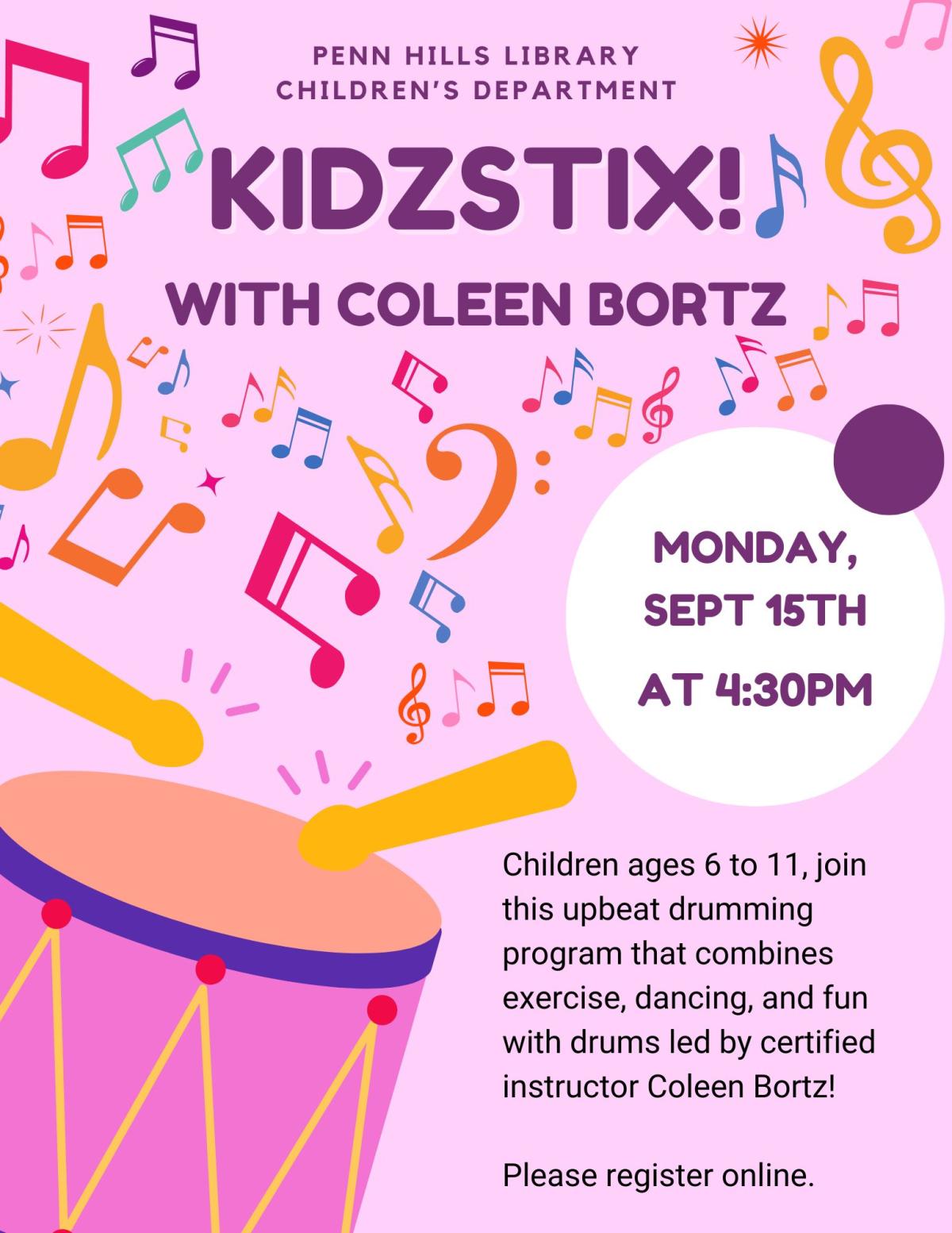 KidzStix Cardio Drumming flyer
