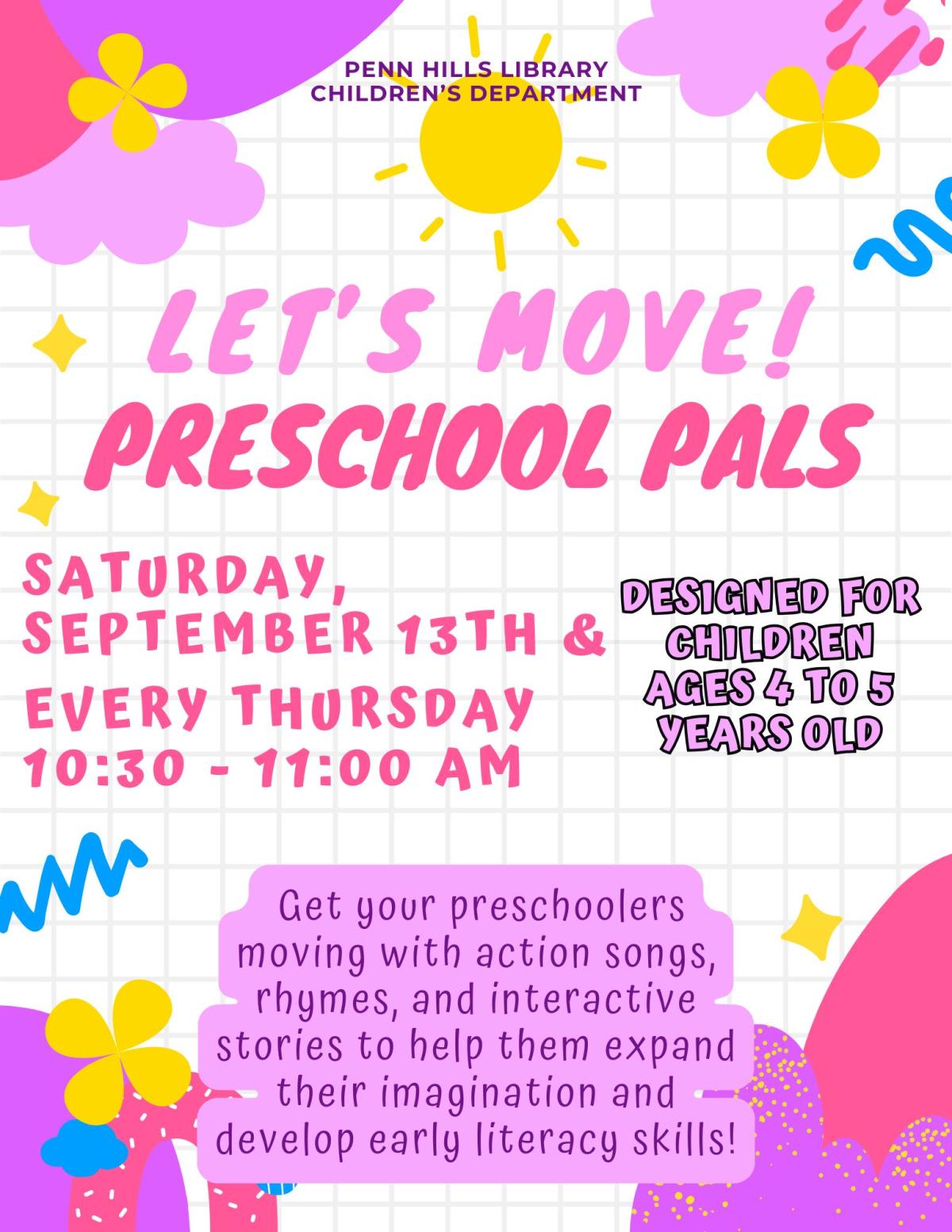 Let's Move!: Preschool Pals flyer