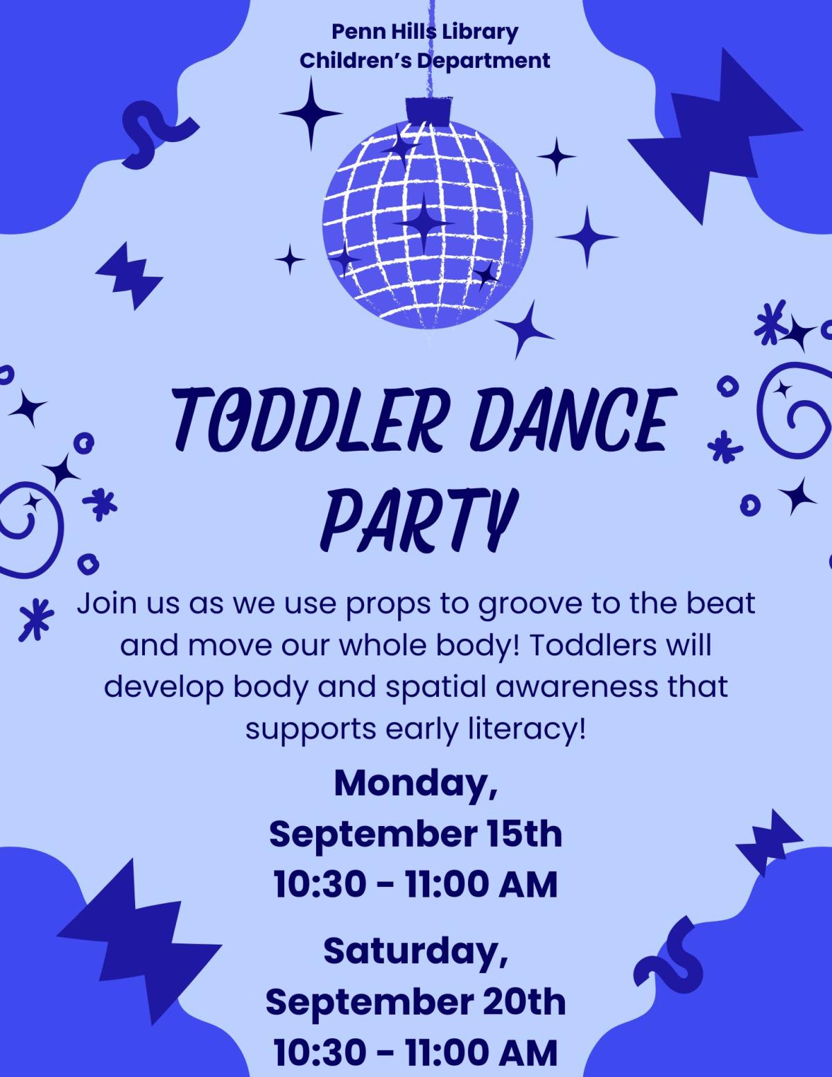 Toddler Dance Party flyer