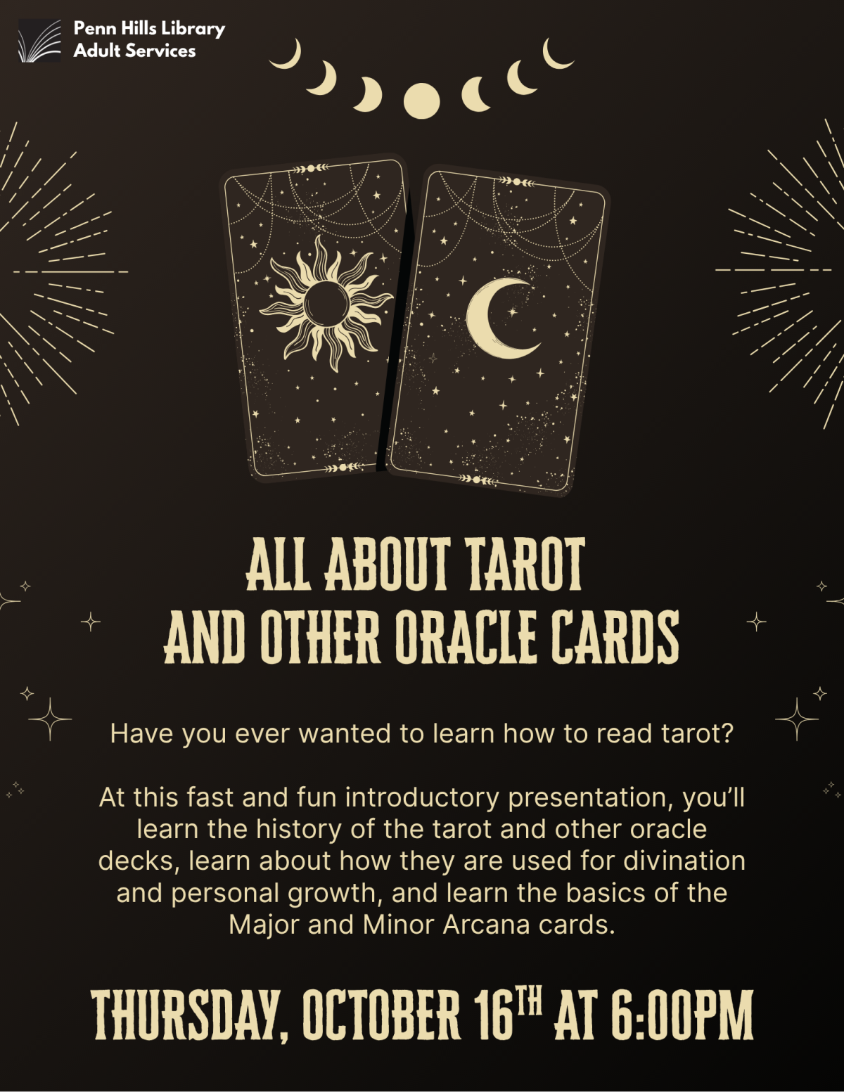 All About Tarot and Other Oracle Cards flyer