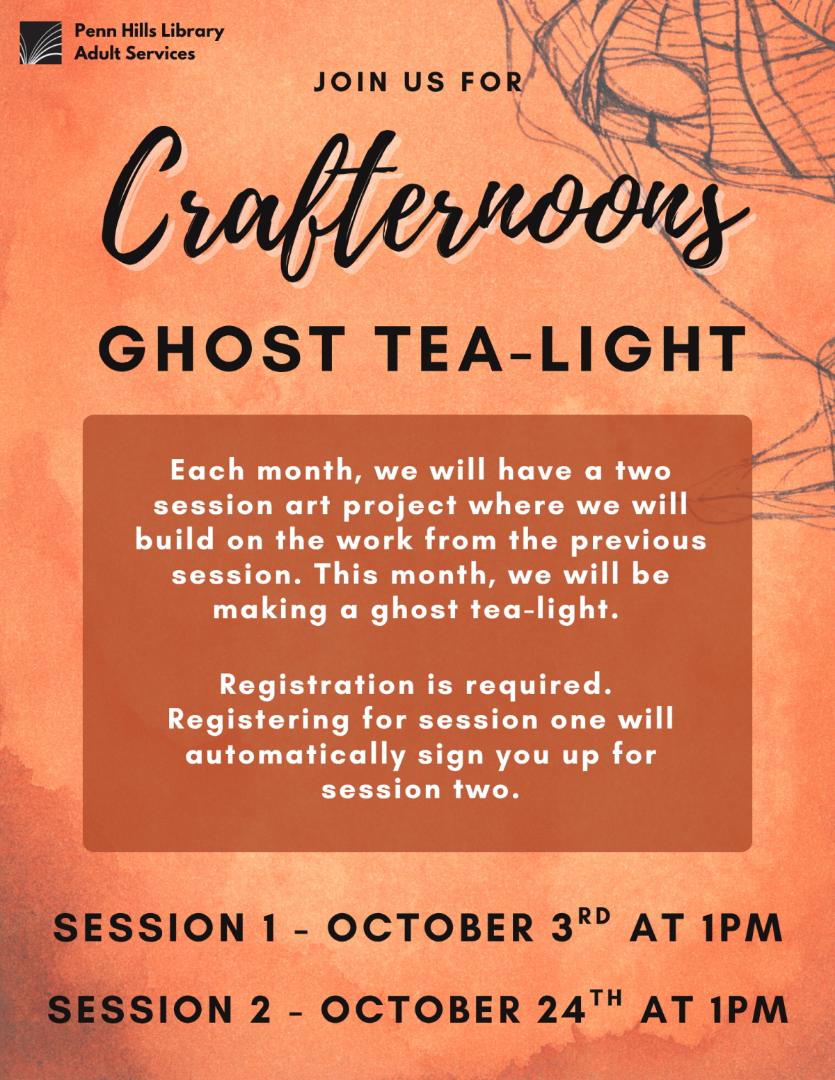 Crafternoons: Ghost Tea-Light flyer