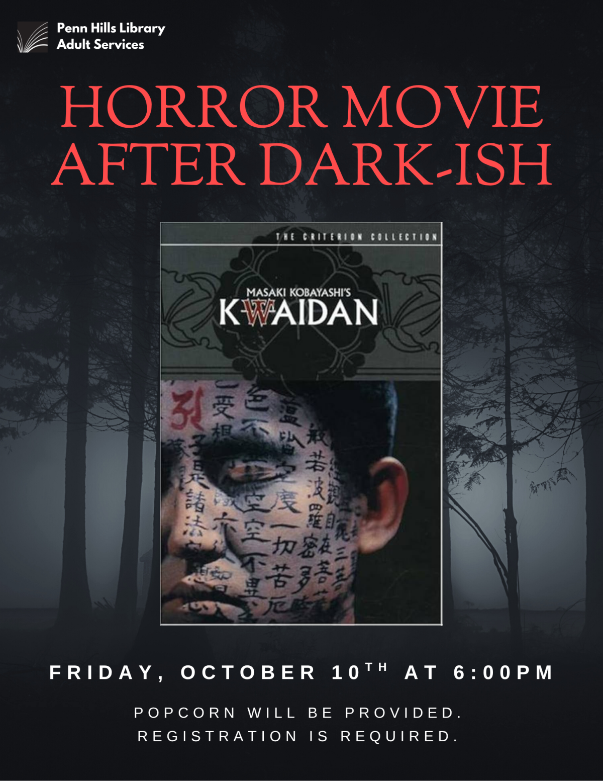 Horror Movie After Dark-ish: Kwaidan flyer