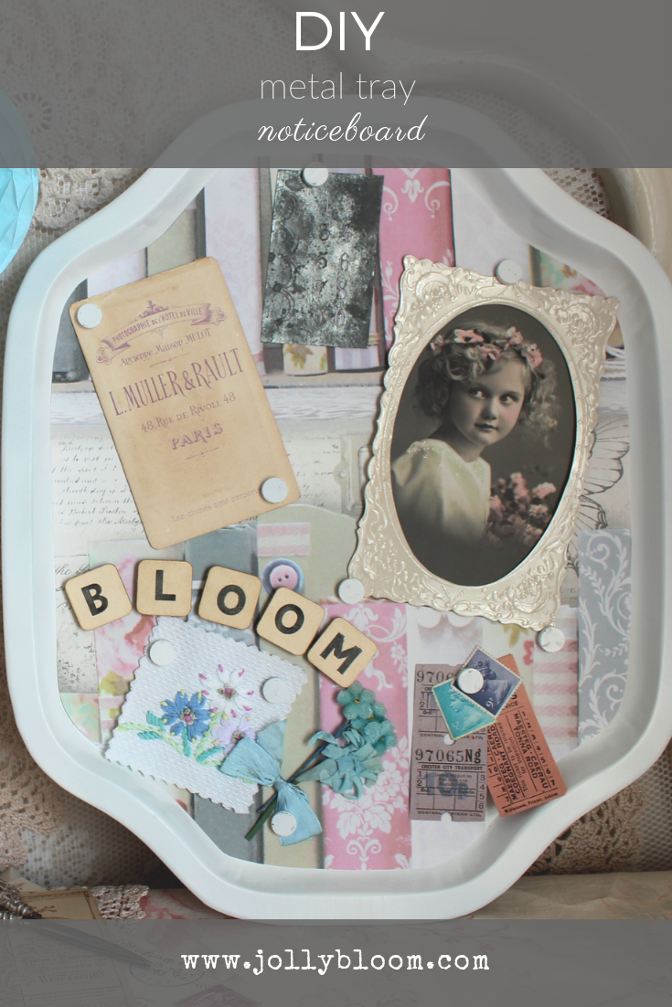 Metal tray turned into message board