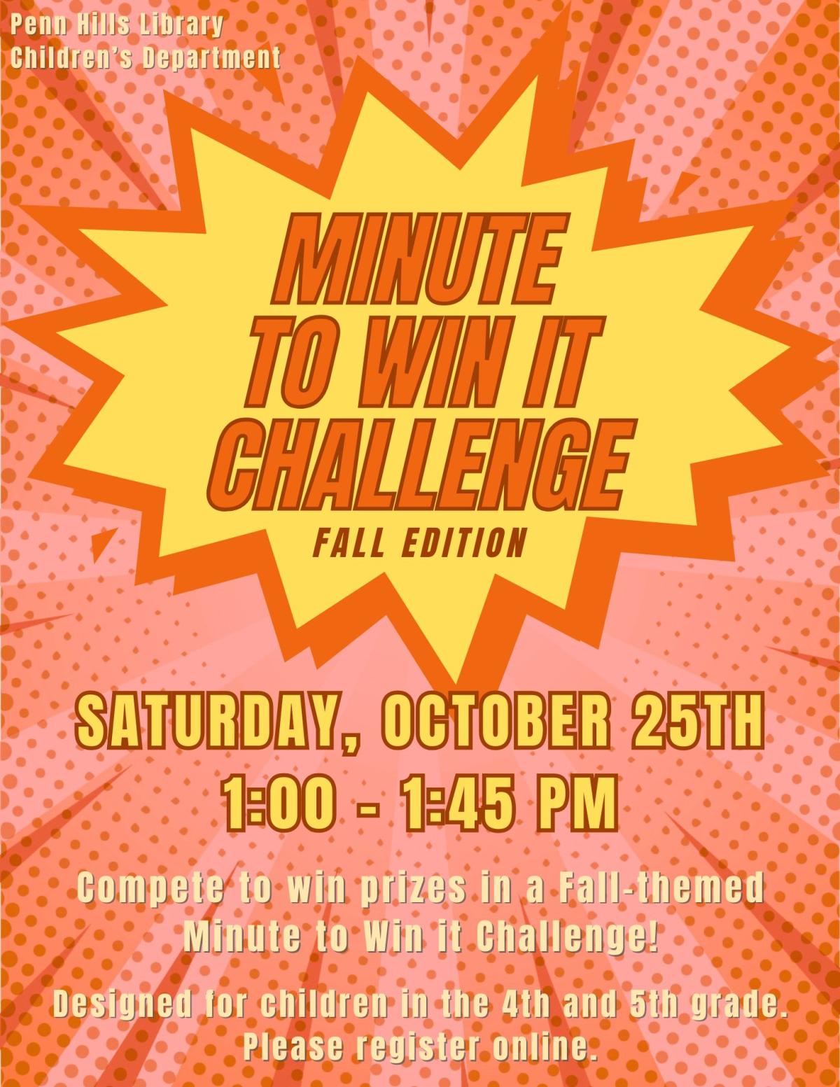 Minute to Win It flyer