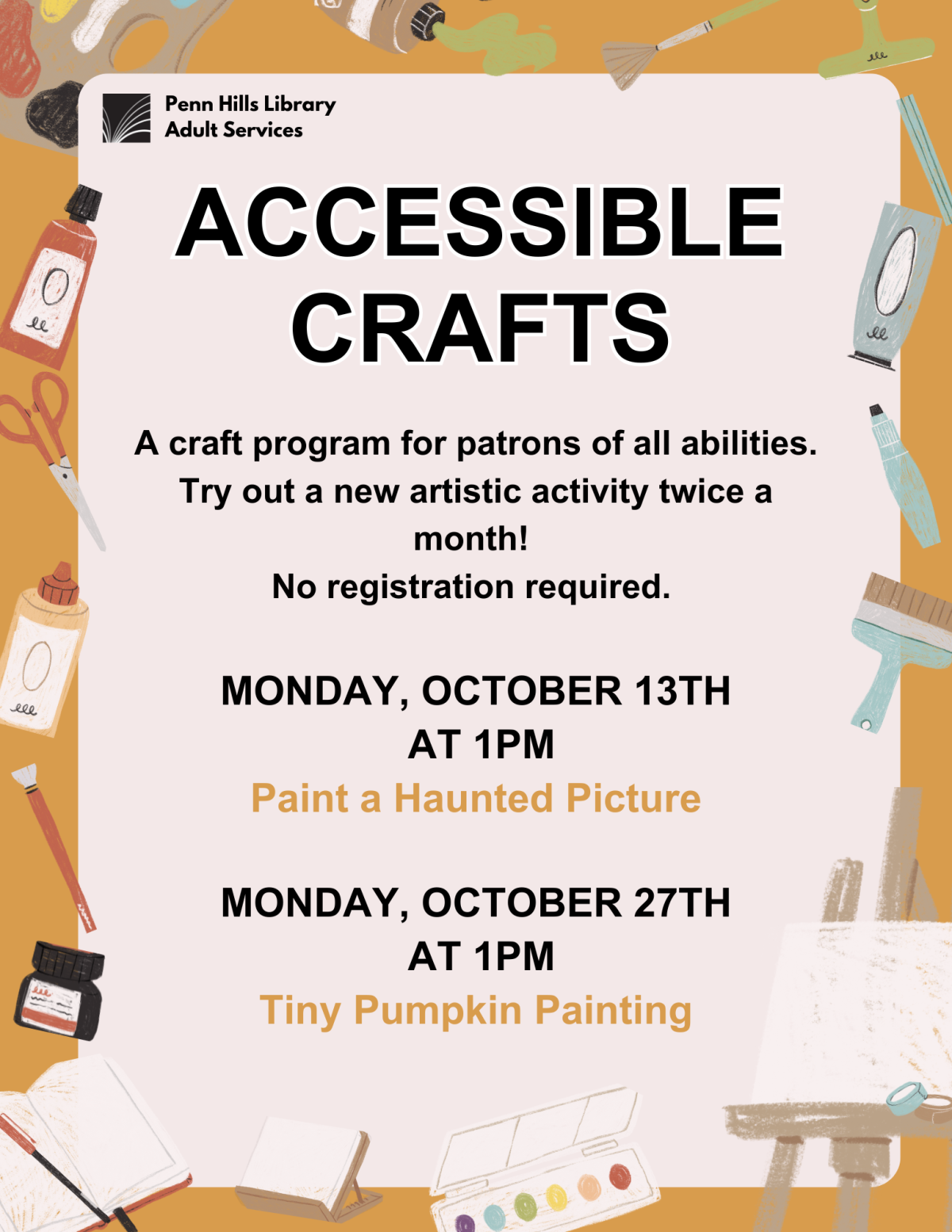 accessible crafts october flyer